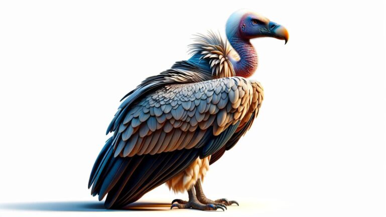 A vulture on a white background