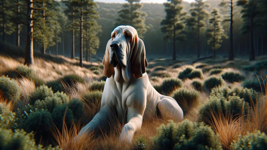 A white bloodhound