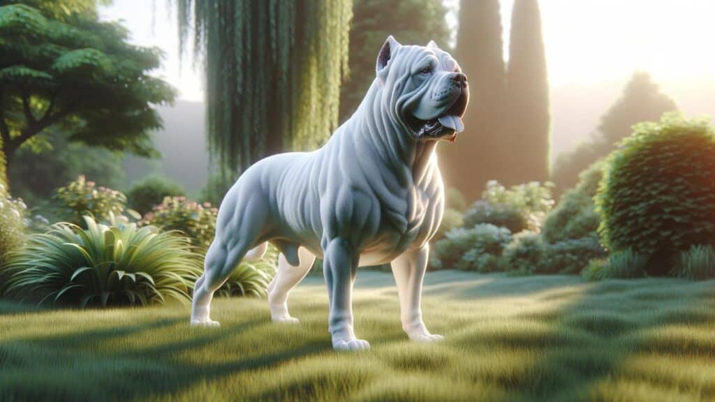 A white cane corso