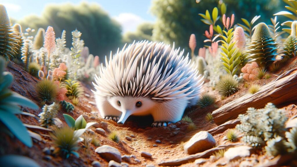 A white echidna