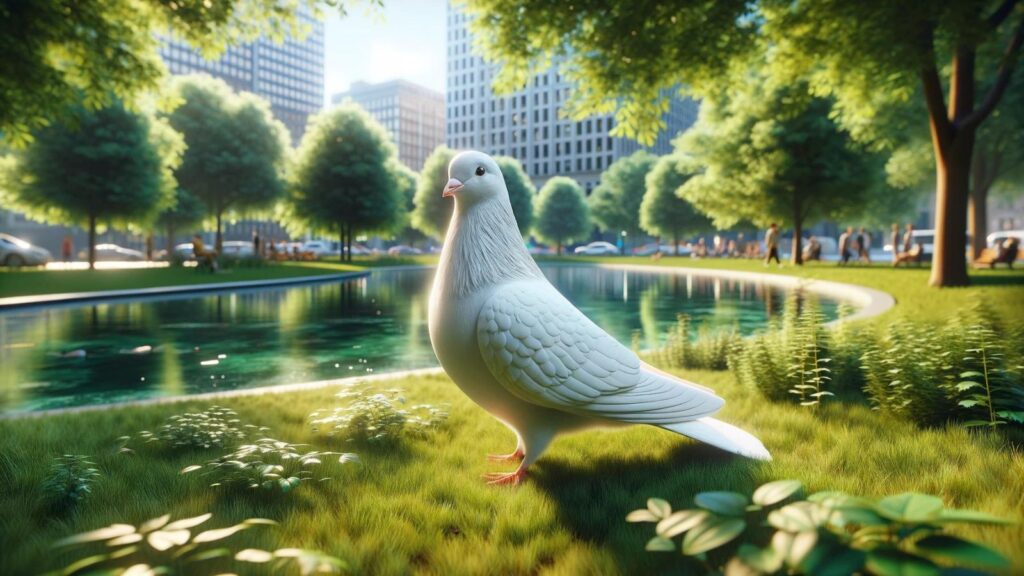 A white pigeon