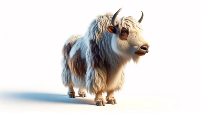 A yak on a white background