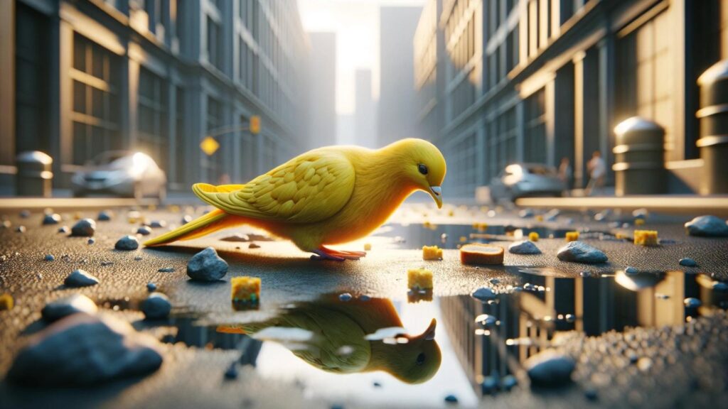 A yellow pigeon