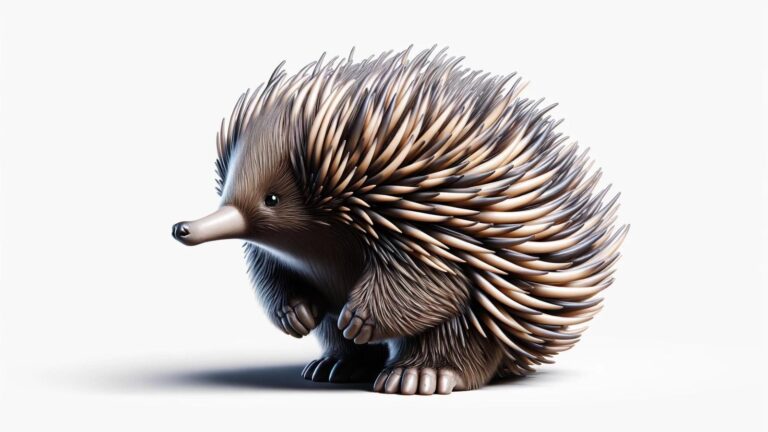 An echidna on a white background