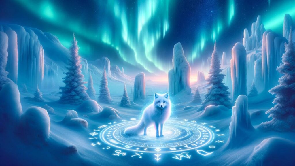 Spiritual representation of the arctic fox