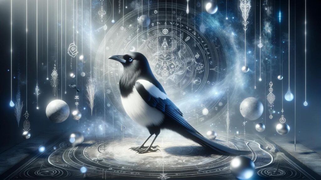 Spiritual representation of the black and white bird