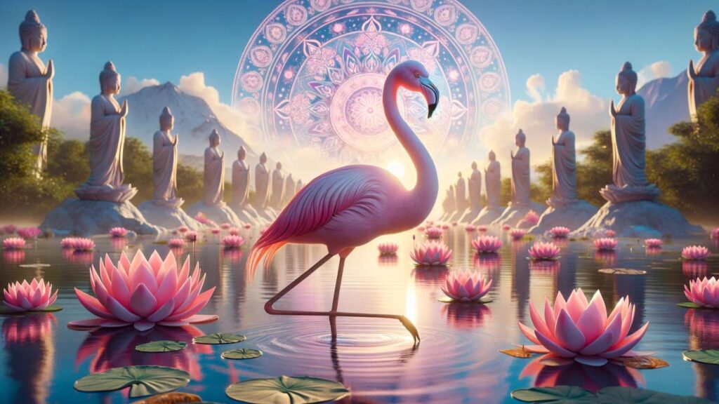Spiritual representation of the flamingo
