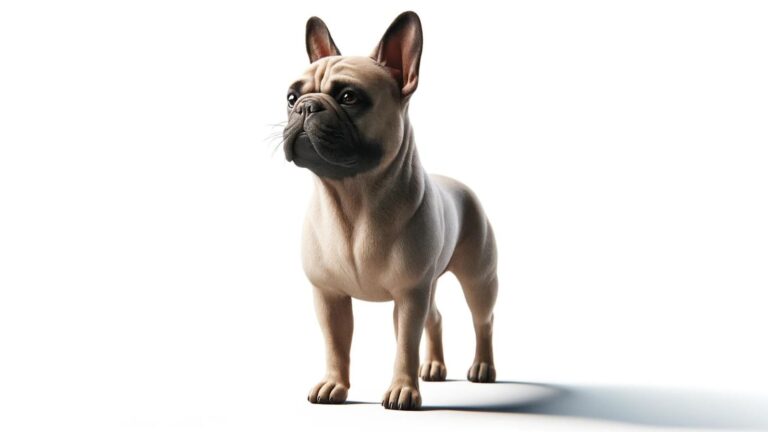 A French bulldog on a white background