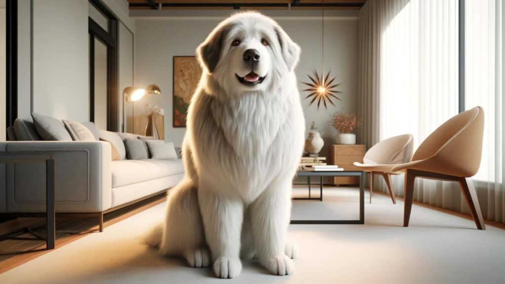 A Great Pyrenees in the house