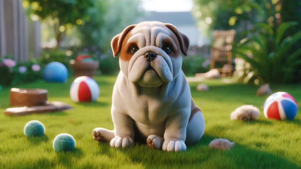 A baby English bulldog