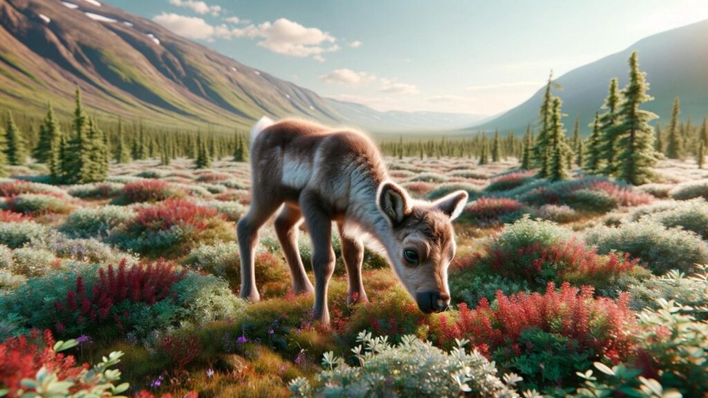 A baby caribou