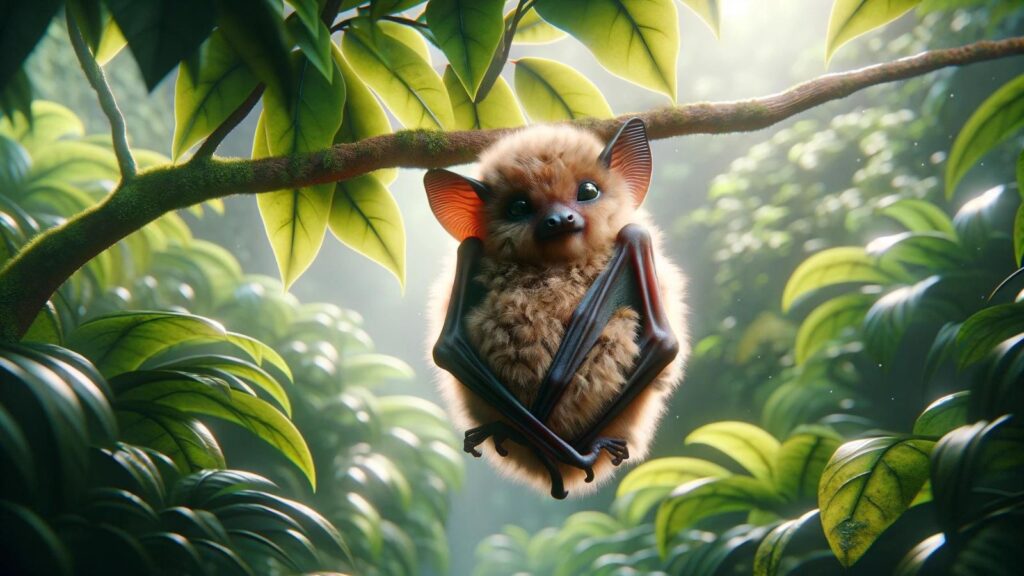 A baby fruit bat