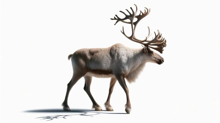 A caribou on a white background