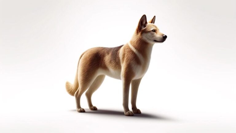 A dingo on a white background