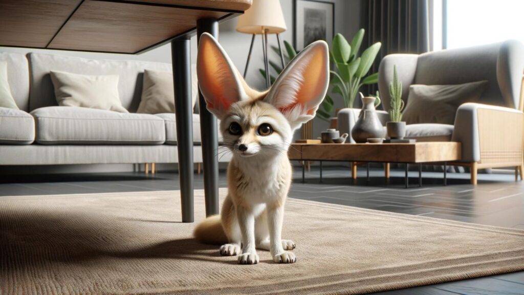 A fennec fox in the house