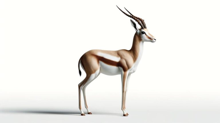 A gazelle on a white background