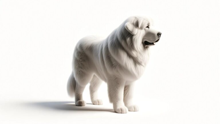 The Great Pyrenees on a white background