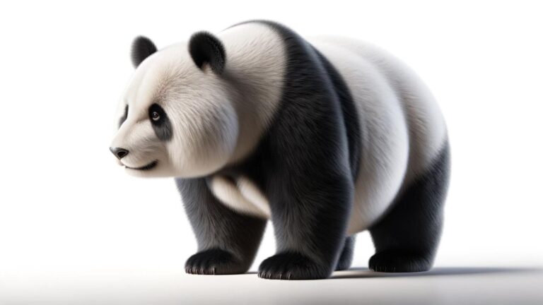 The giant panda on a white background