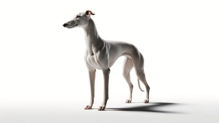 The greyhound on a white background - greyhound dream meaning