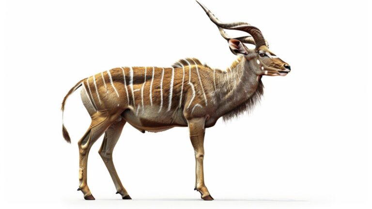 The kudu on a white background