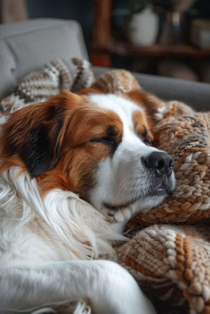 A Saint Bernard in the house