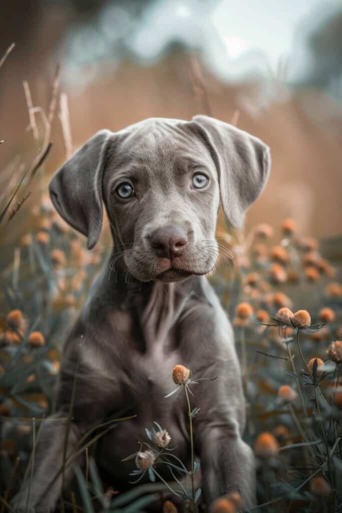 A baby Weimaraner