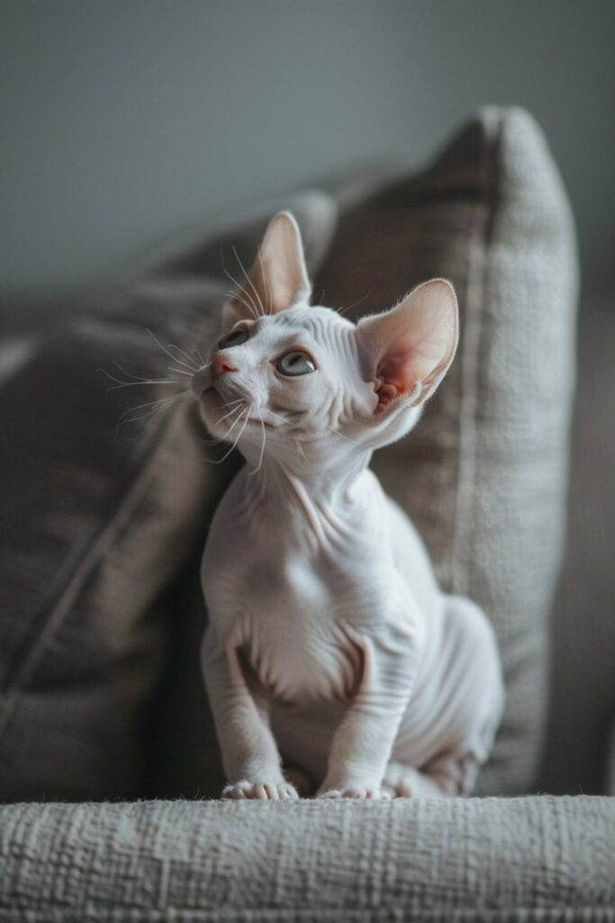 A baby sphynx cat