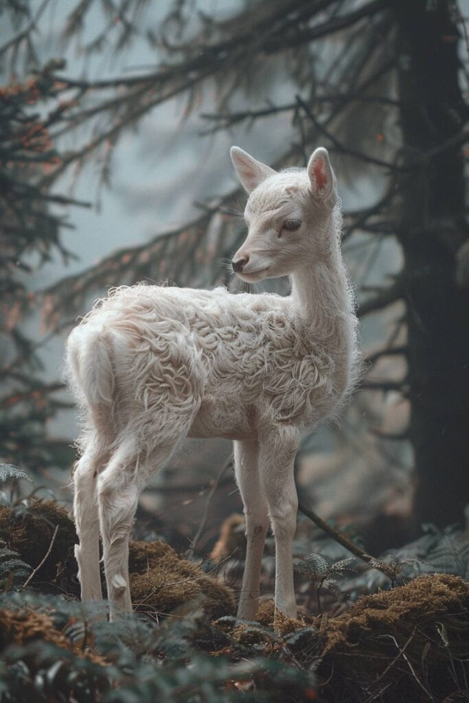 A baby white stag