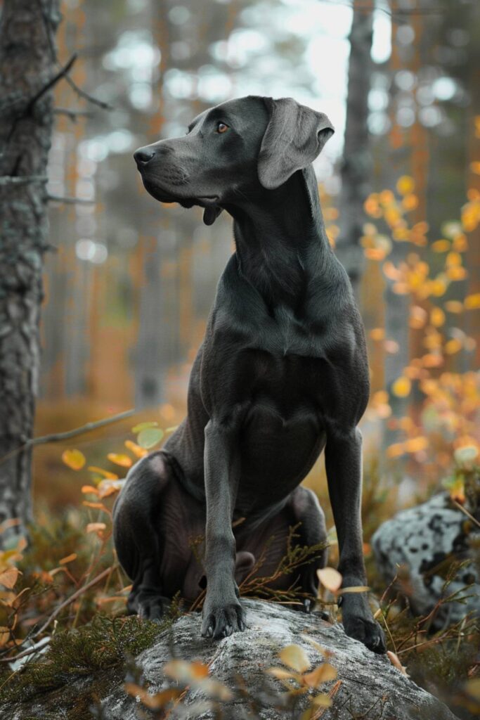 A black Weimaraner