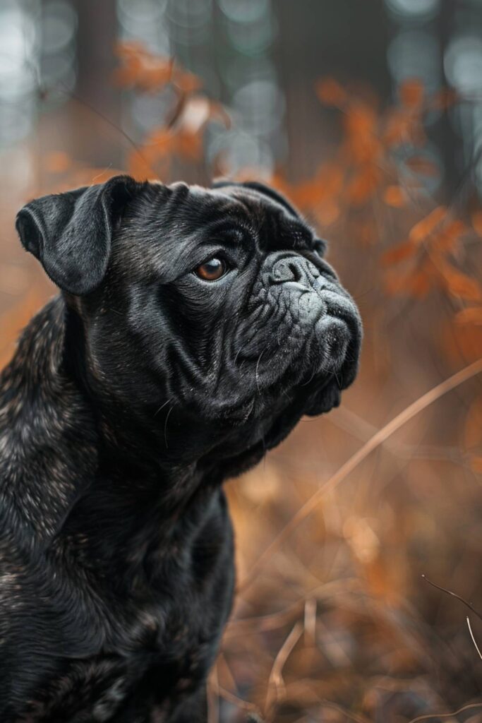 A black bulldog