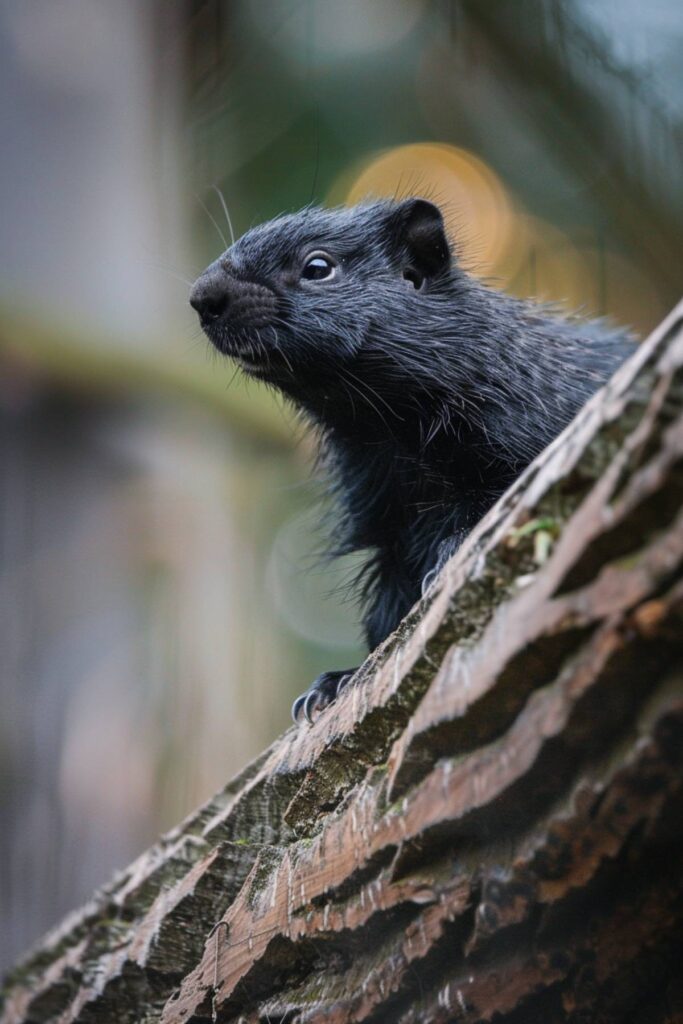 A black groundhog