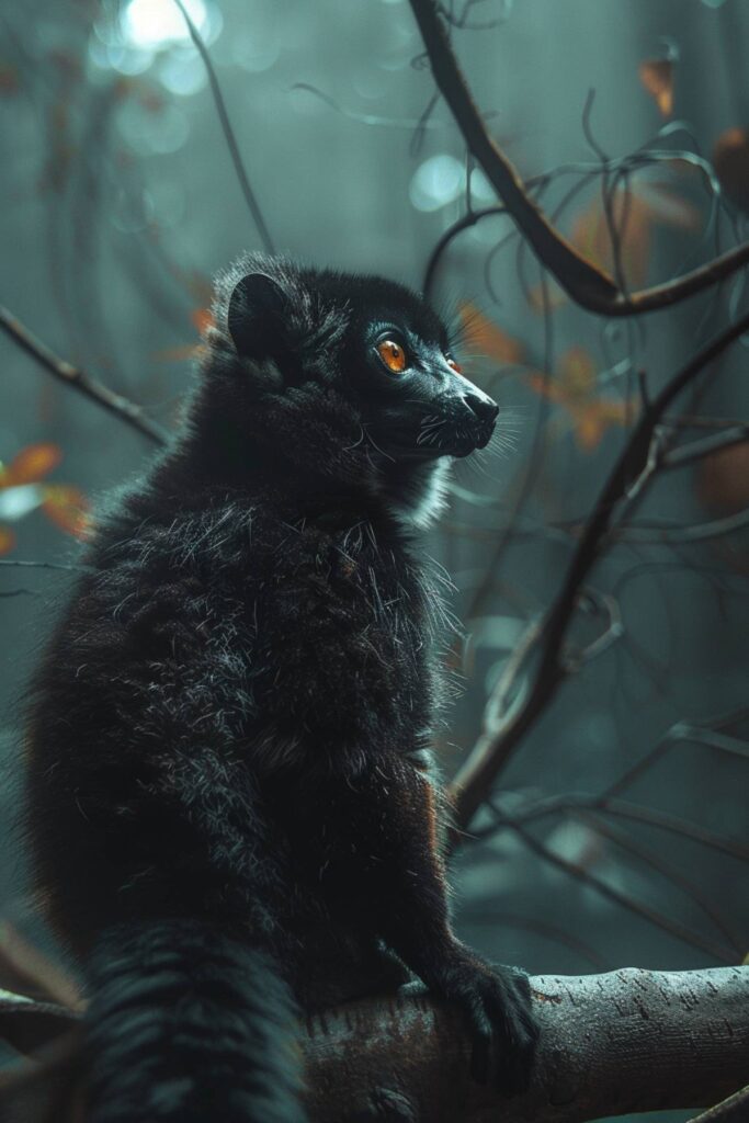 A black lemur