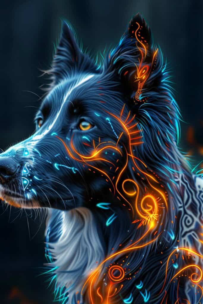 A border collie spiritual representation