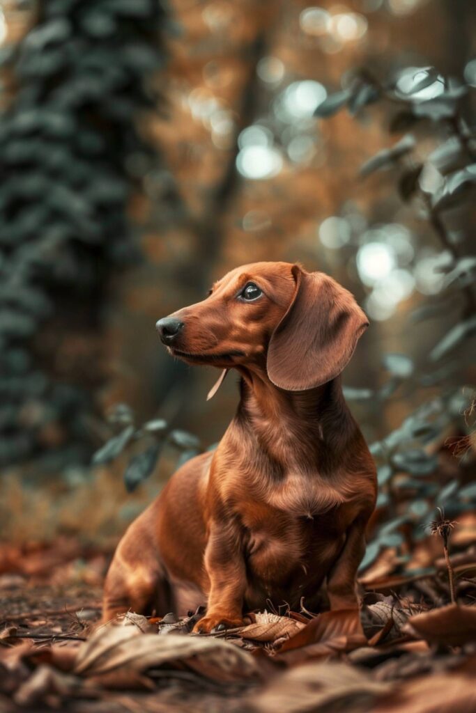 A brown dachshund