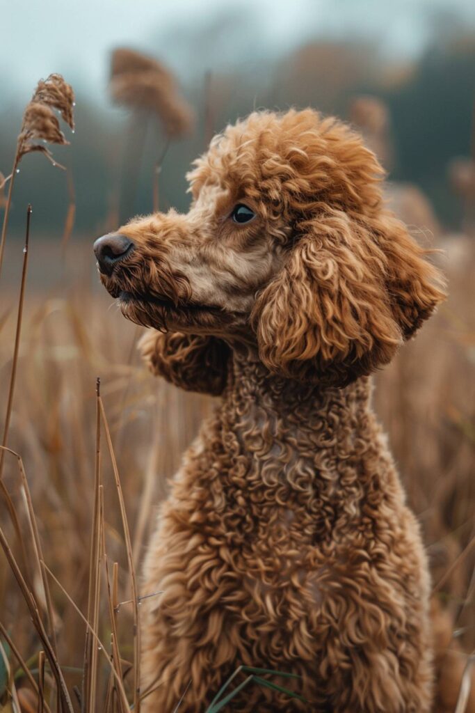 A brown poodle