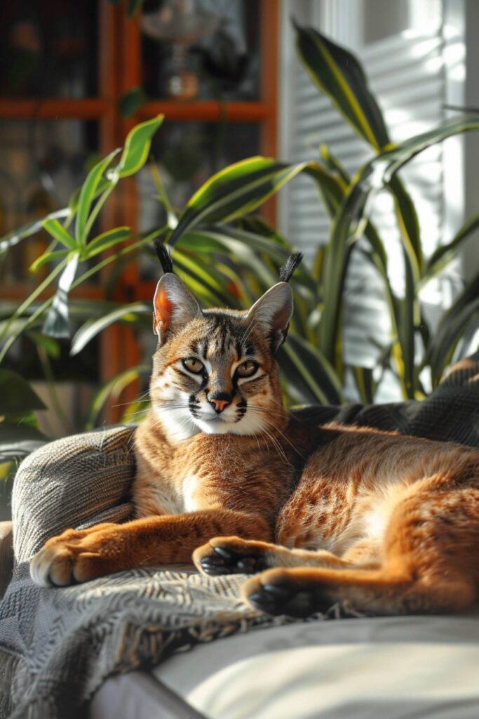 A caracal in the house