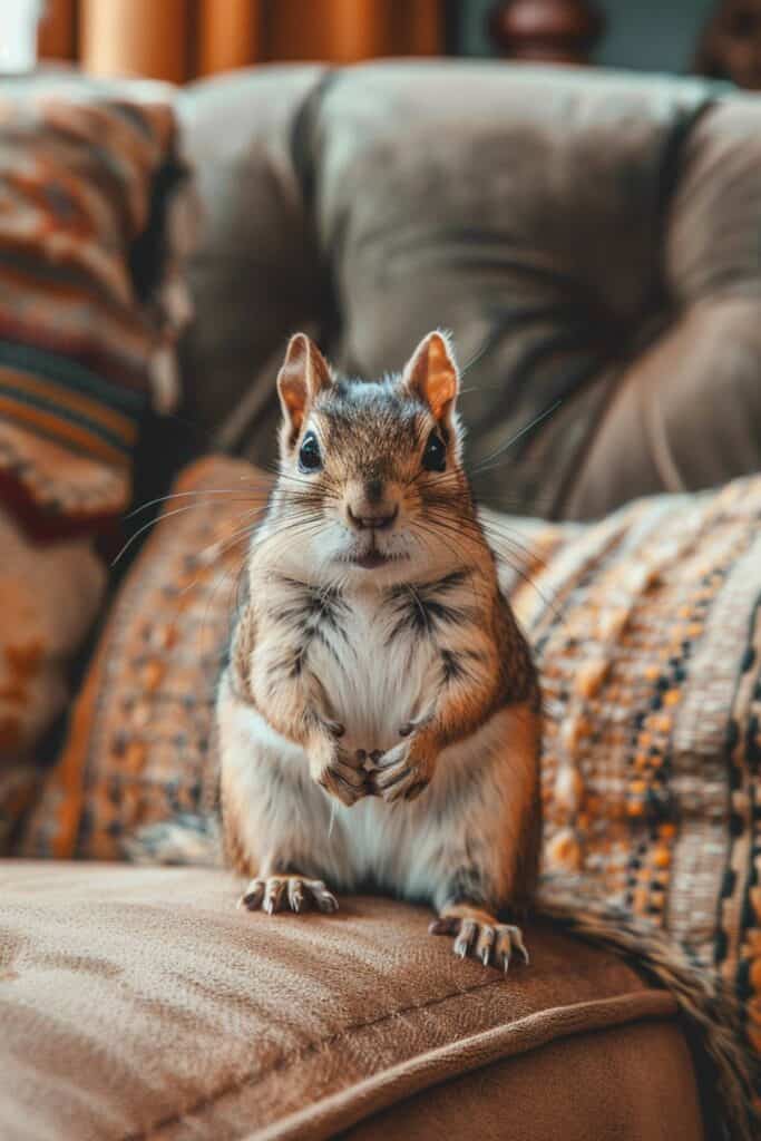 A chipmunk in the house