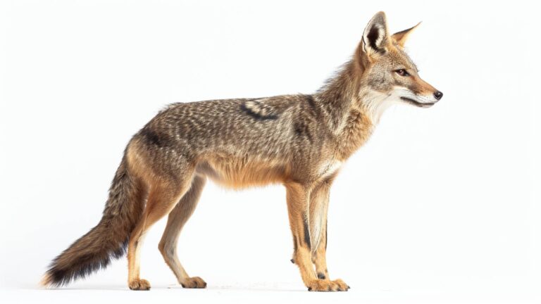 A jackal on a white background