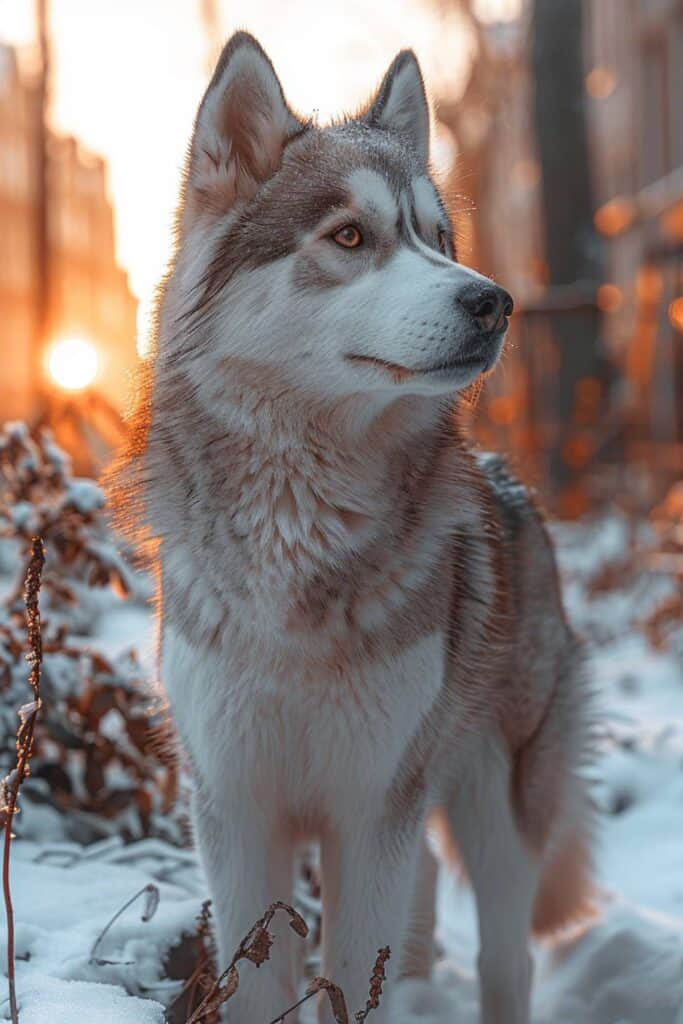 A large Siberian husky