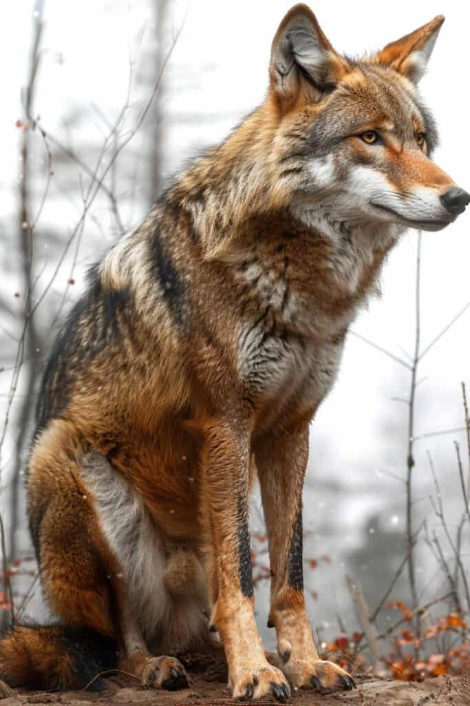 A large red wolf