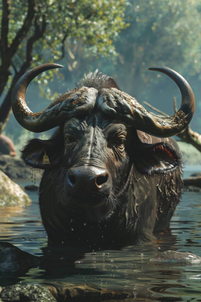 A large water buffalo