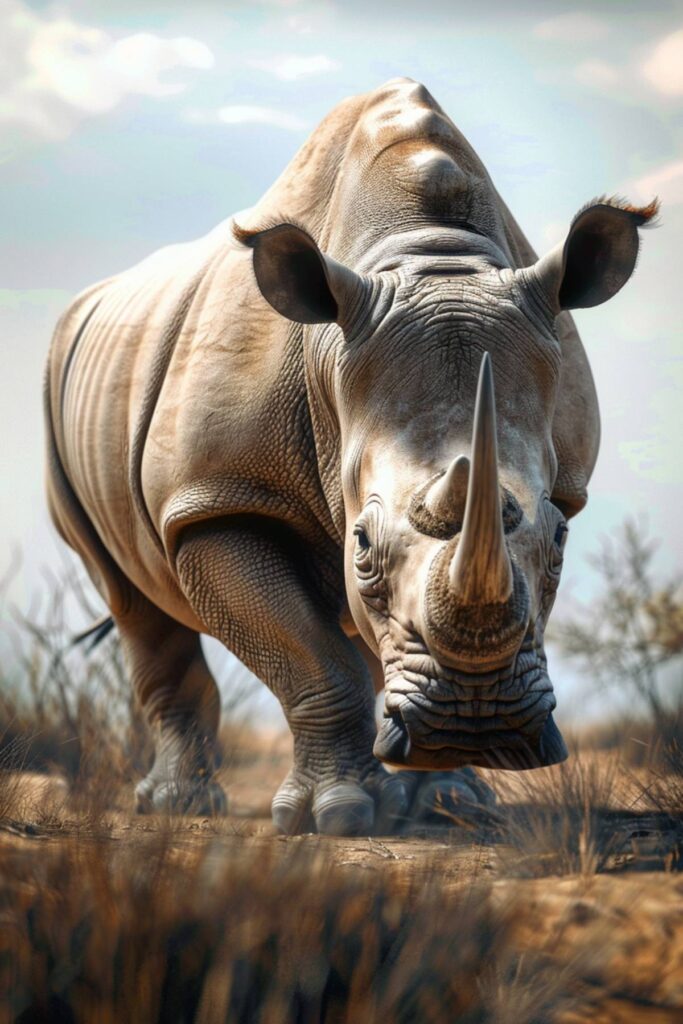 A large white rhino