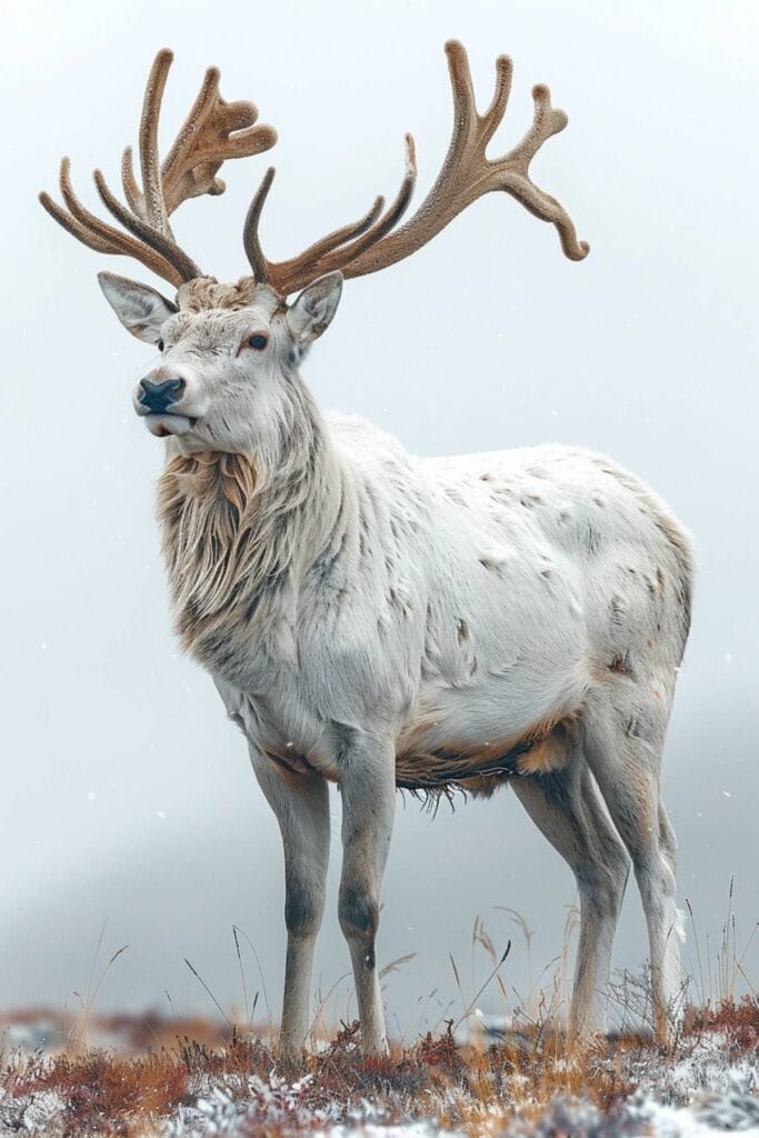 A large white stag