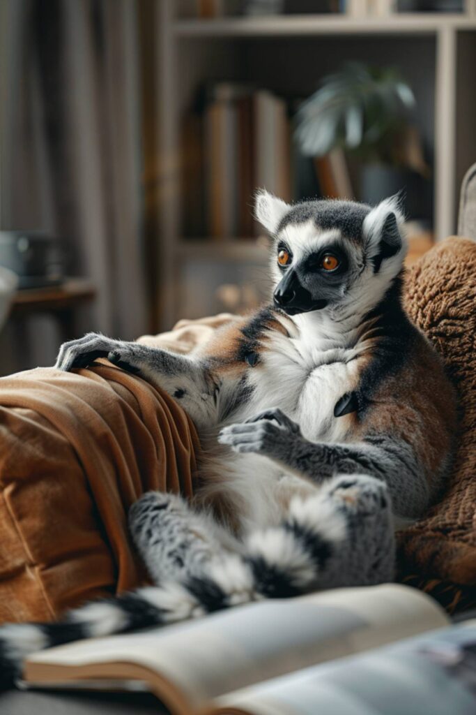 A lemur in the house