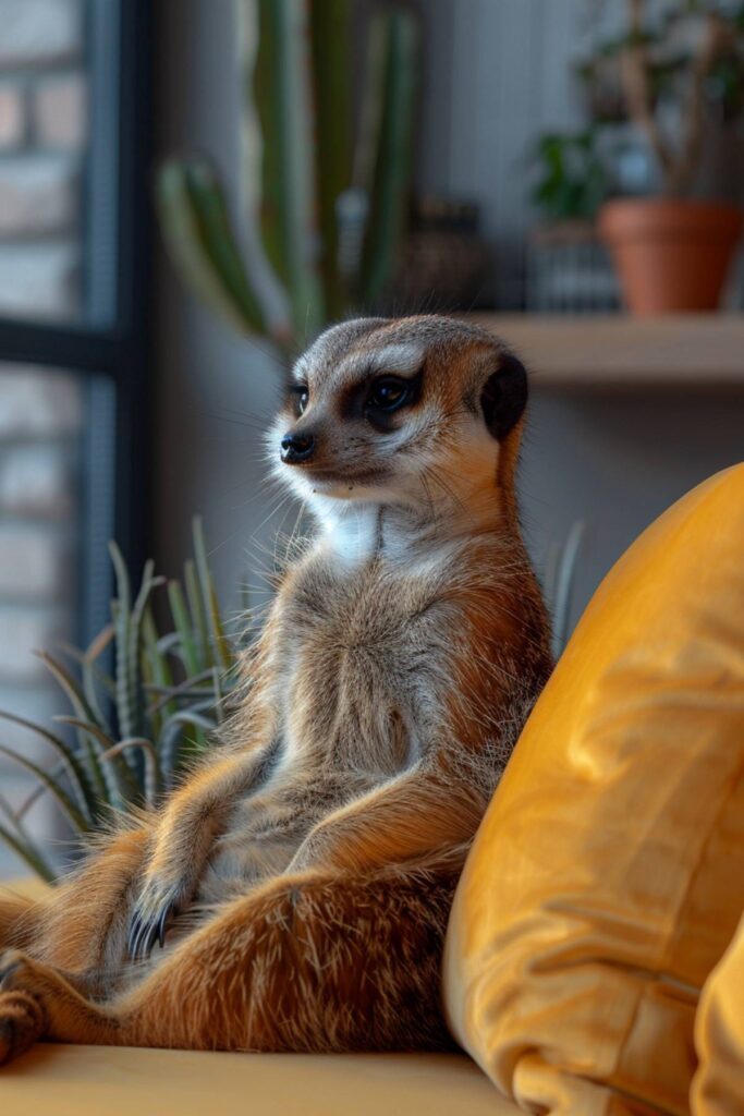 A meerkat in the house