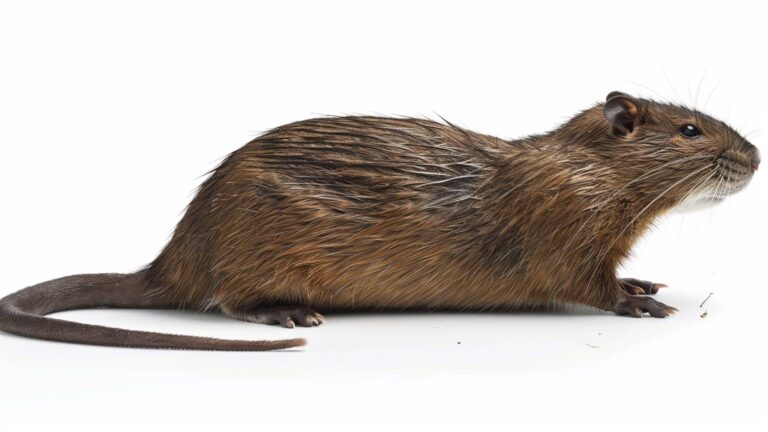 A nutria rat on a white background