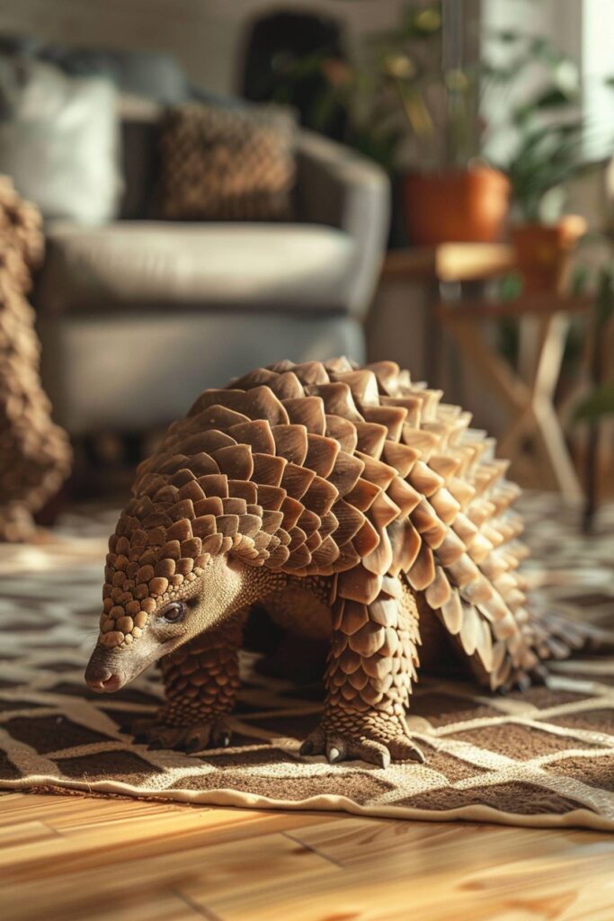 A pangolin in the house