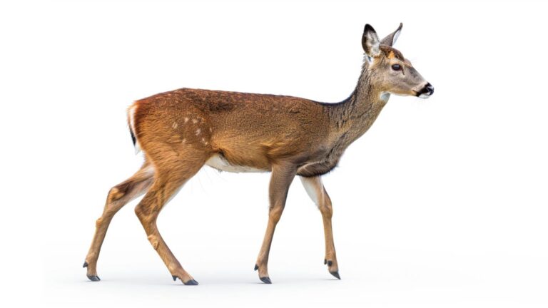 A roe deer on a white background