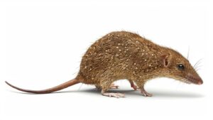 A shrew on a white background