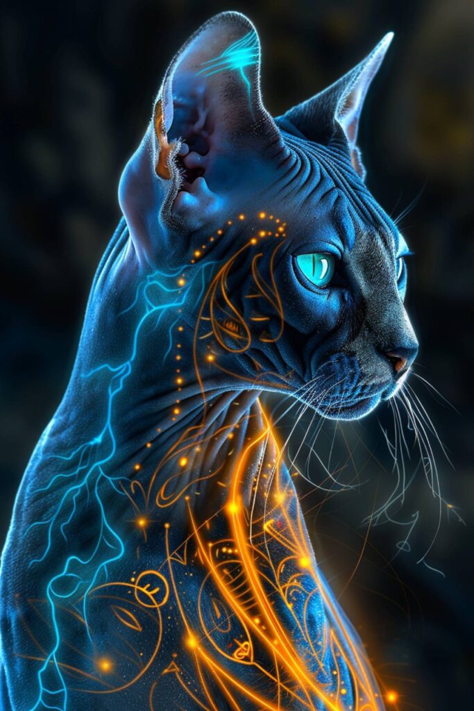 A sphynx cat spiritual representation